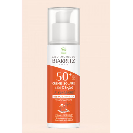 Crème solaire Enfant SPF50+ Bio laboratoires de Biarritz flacon