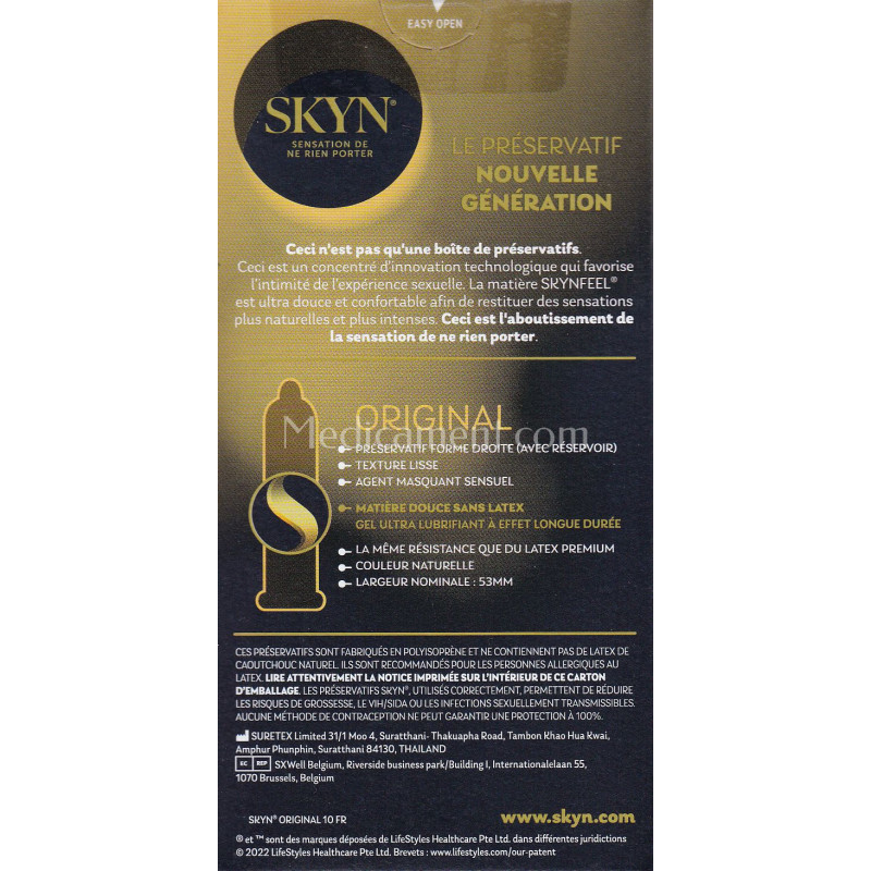 Préservatifs Skyn Original - Lot De 10 Pièces, Neufs Avec étiquettes