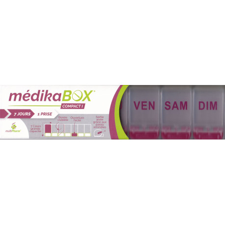 MedikaBOX Compact I Pilulier Hebdomadaire