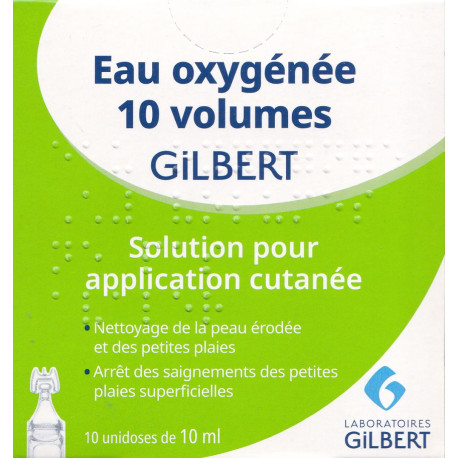 Eau oxygénée 10 volumes 10 Unidoses Gilbert