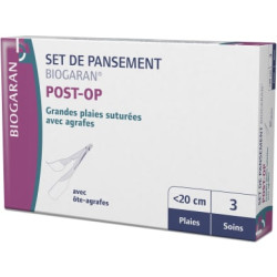 Set de pansement POST OP Grandes plaies suturées avec agrafes Biogaran