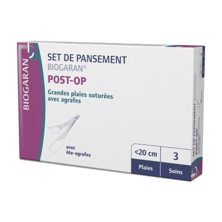 Set de pansement POST OP Grandes plaies suturées avec agrafes Biogaran