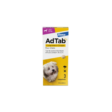 AdTab 112 mg Comprimés à croquer Chiens 2,5 à 5,5 kg
