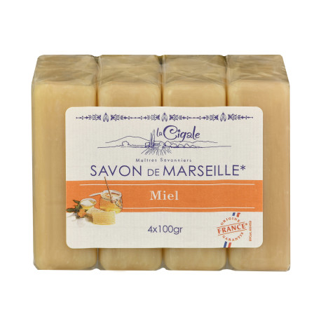 Savon de Marseille La Cigale 4x100g miel