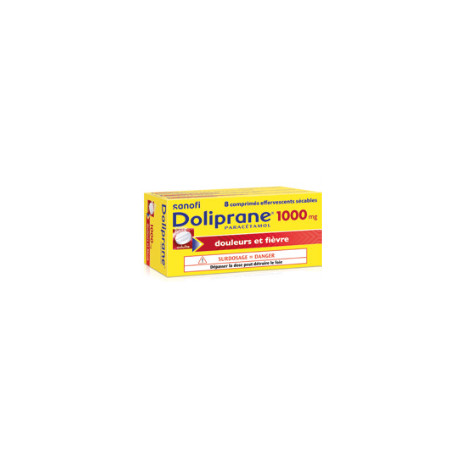 Doliprane 1000 mg 8 Comprimes effervescents