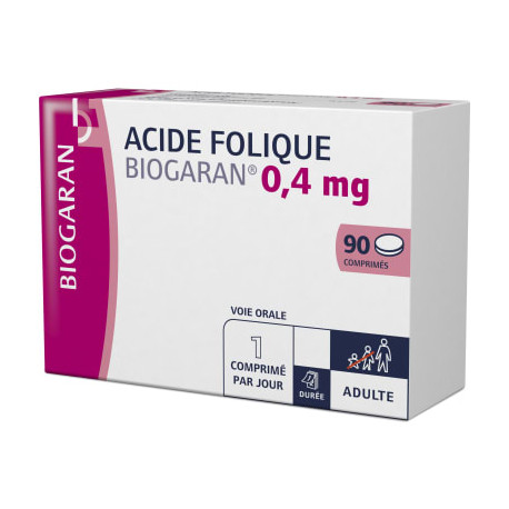 Acide Folique 0,4 mg 90 Comprimés Biogaran