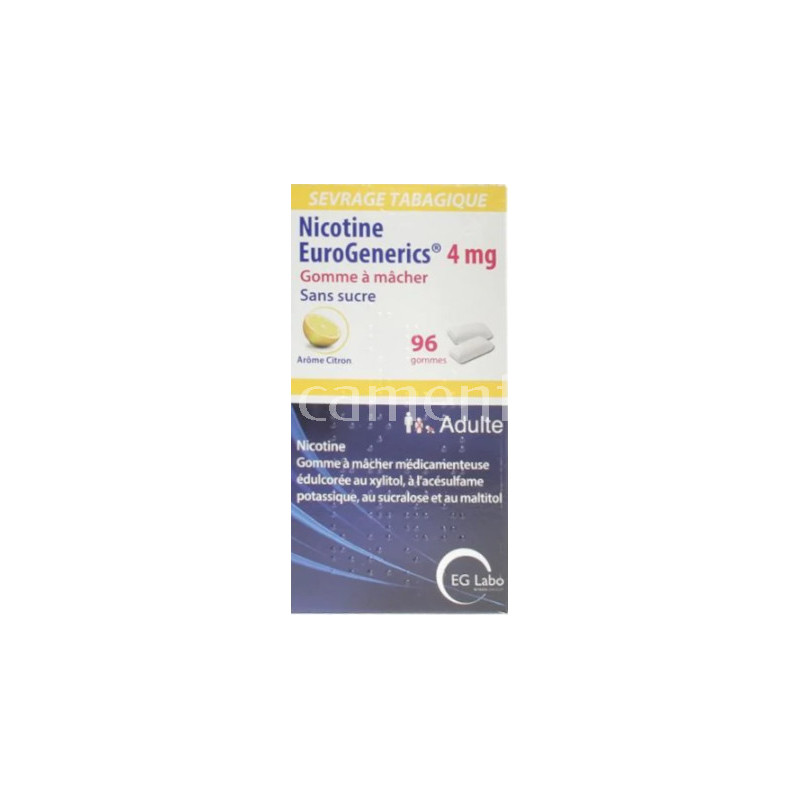 Nicotine EG 4 mg Citron Sans sucre Gommes mcher aide au sevrage tabagique Nicotine EG 4 mg Citron Sans sucre Gommes mcher aide au sevrage tabagique