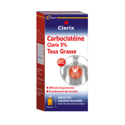 Clarix Carbocistéine 5 % Toux Grasse Adulte 250 ml