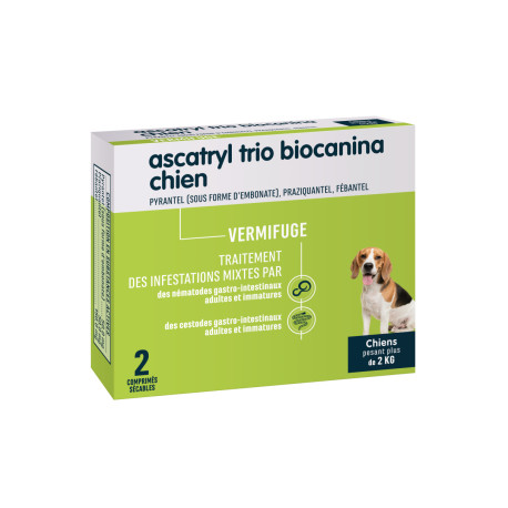 Ascatryl Trio Chien Biocanina 2 comprimés