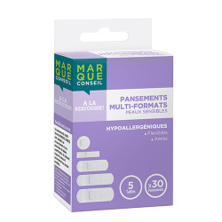 Pansements Multi-formats Peau sensible x30 Marque Conseil
