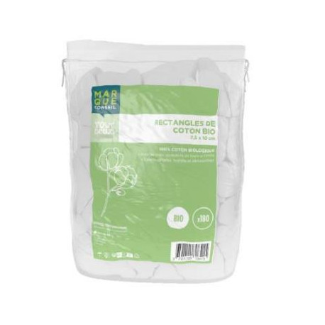 Rectangles de coton Bio 7,5 x 10 cm Marque Conseil 180