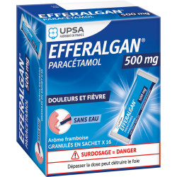 Efferalgan 500 mg Granulés 16 sachets Arôme Framboise