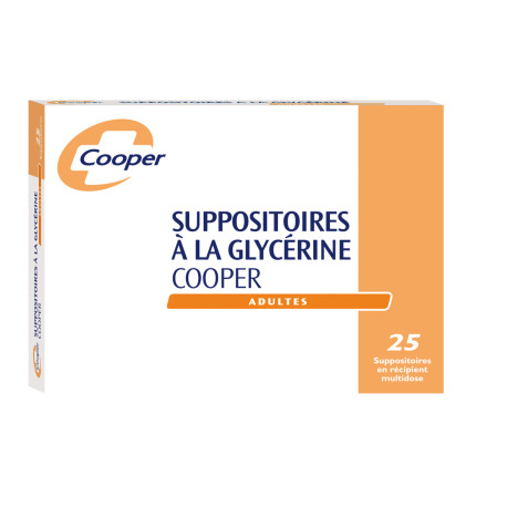 25 Suppositoires à la Glycérine pour Adultes Cooper