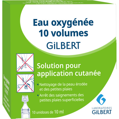 Eau oxygénée 10 volumes 10 Unidoses Gilbert