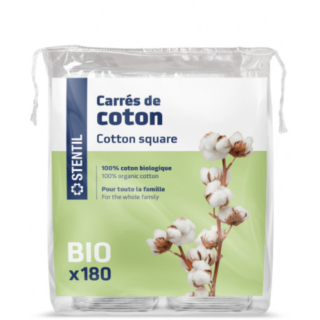Carrés de Coton BIO Rangés x 180 STENTIL