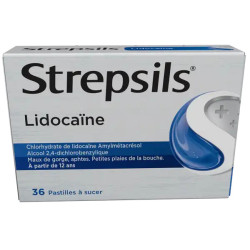 Strepsil Lidocaïne 36 Pastilles à sucer ancienne boite