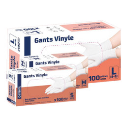Gants Vinyle Non poudrés Sans latex x 100 STENTIL