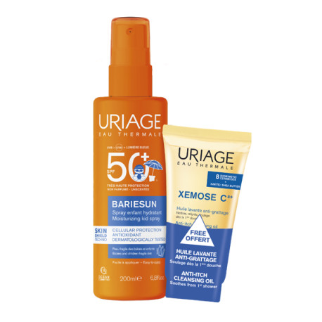Spray Enfant SPF50+ BARIÉSUN + Xémose Huile lavante OFFERT