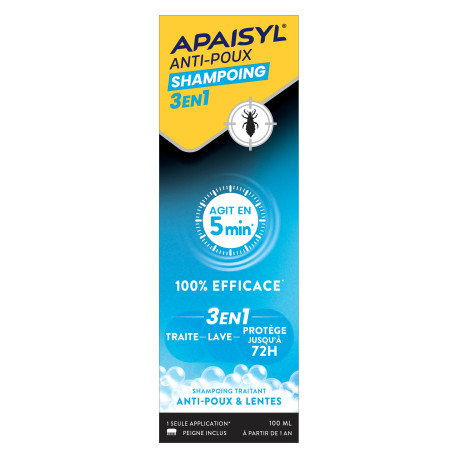 APAISYL Shampoing Anti-poux 3EN1