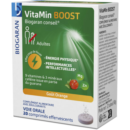 VitaMin BOOST Biogaran Conseil 20 Comprimés effervescents