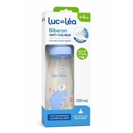 Biberon Anti-colique +4 mois 330 ml Luc & Léa