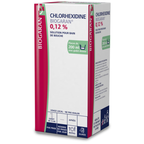 Chlorhexidine 0,12 % Solution pour bain de bouche 200 ml