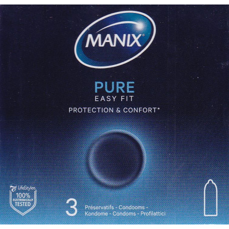MANIX Pure Easy Fit X 3 préservatifs