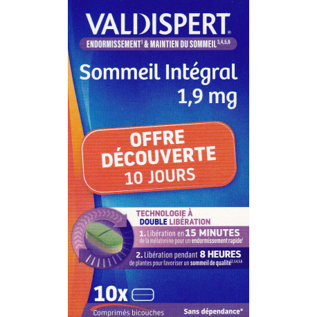 Valdispert Sommeil Intégral Format découverte x 10 comprimés