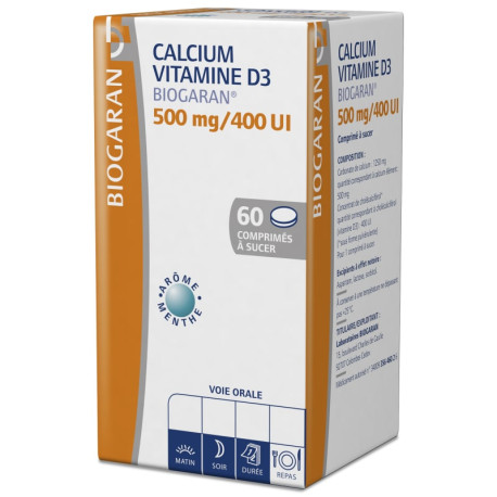 Calcium 500 mg / Vitamine D3 400 UI Biogaran