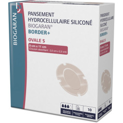Pansements Hydrocellulaires siliconés Border+ Ovale S Biogaran