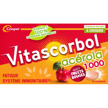 Vitascorbol acérola 1000 30 Comprimés à croquer 