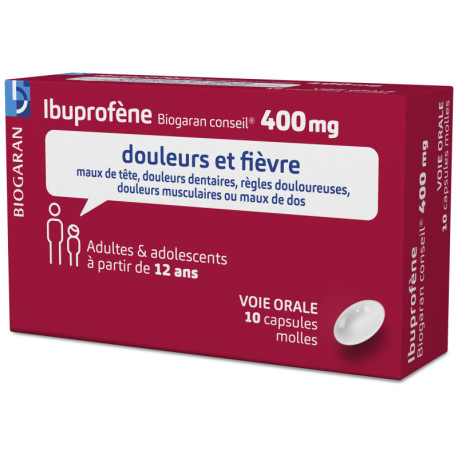 Ibuprofène 400 mg Capsules molles Biogaran Conseil