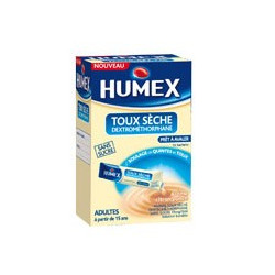 HUMEX Toux sèche Dextromethorphane sans sucre 15 sachets