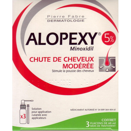 ALOPEXY Minoxidil 5%  3  flacons de 60 ml