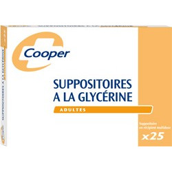 GLYCERINE 25 Suppositoires Adultes Cooper