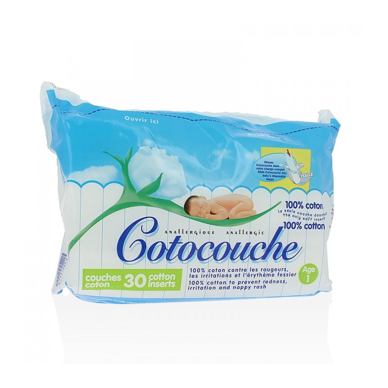 COTOCOUCHE COUCHES 100% COTON 1ER AGE 30 COUCHES - Pharmacie Cap3000