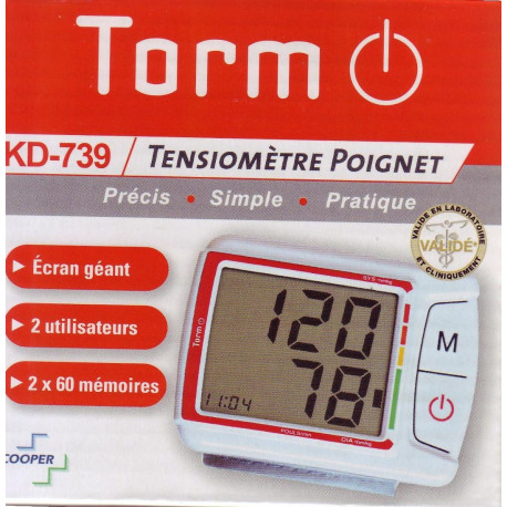 Auto Tensiometre de poignet TORM KD-739