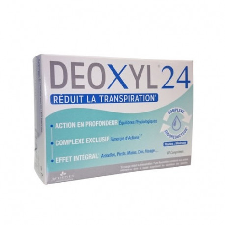 DEOXYL 24 Réduit la transpiration 60 comprimés Les 3 Chenes