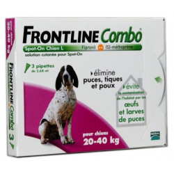 Frontline combo 4 pipettes  chiens 20 à 40 kg