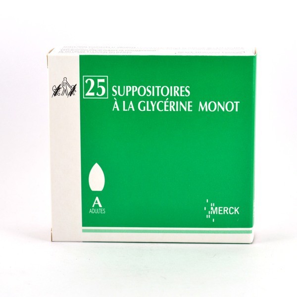 Suppositoires à la glycérine pour adultes Monot, constipation