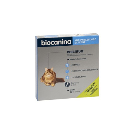 Insectifuge naturel Chat spot on Biocanina aux huiles essentielles