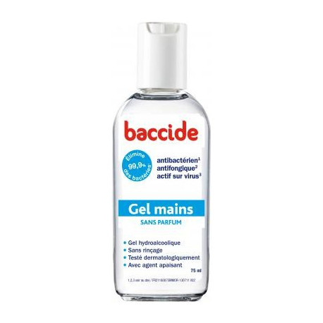 Baccide gel mains hydroalcoolique sans parfum 75 ml
