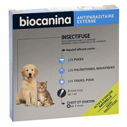 Insectifuge naturel spot on chiots et chatons Biocanina aux huiles essentielles