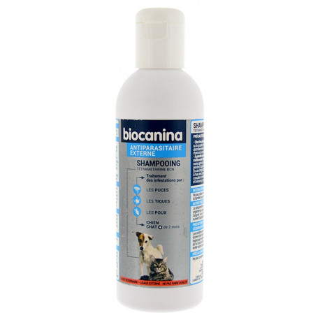Shampooing anti parasitaire  à la  Tétraméthrine 200 ml Biocanina