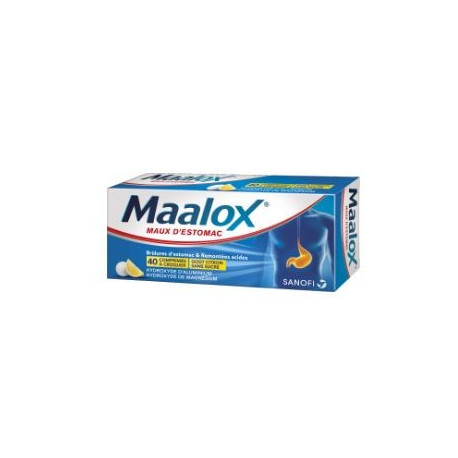 Maalox Comprimés à croquer Sans sucre  Goût  Citron