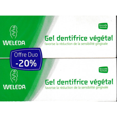 Gel dentifrice Végétal Weleda 2 tubes 75 ml