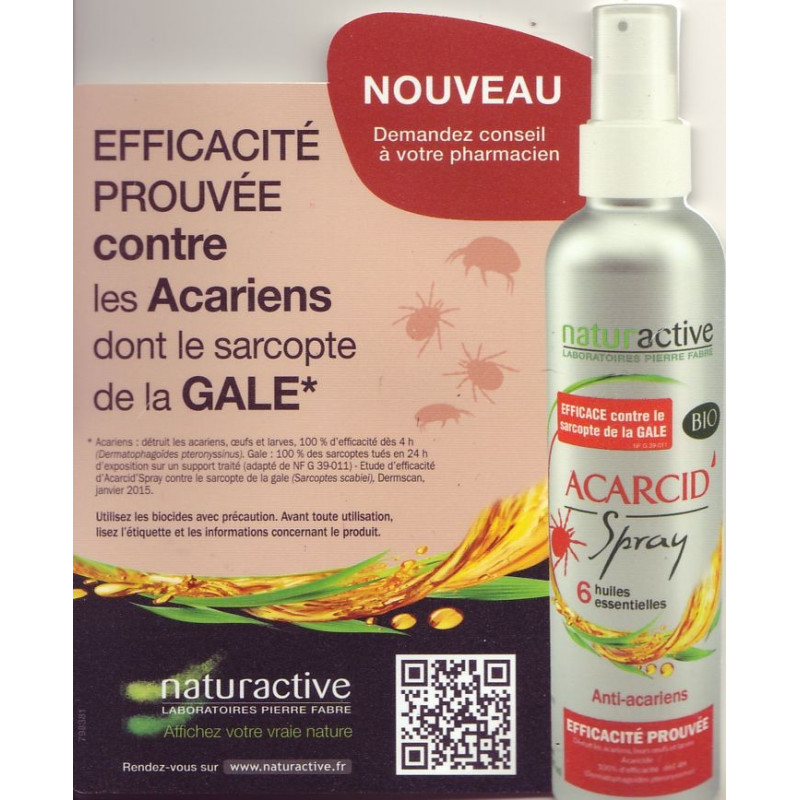 ACARICID' Spray aux huiles essentielles Bio, antiacariens pour tissus