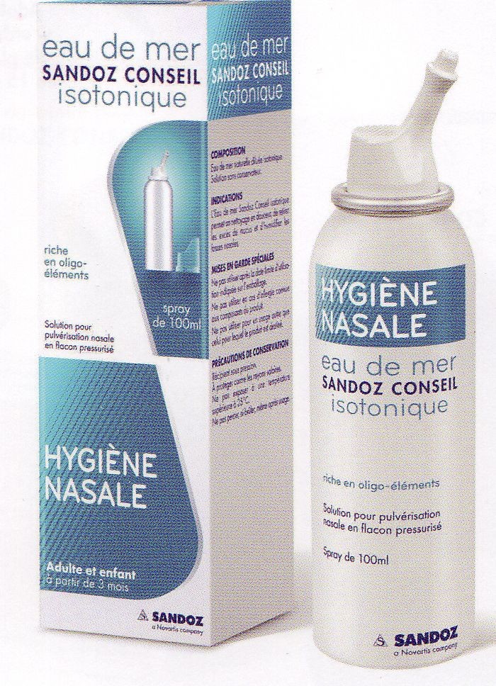 Eau de mer isotonique spray nasal 100 ml Sandoz conseil