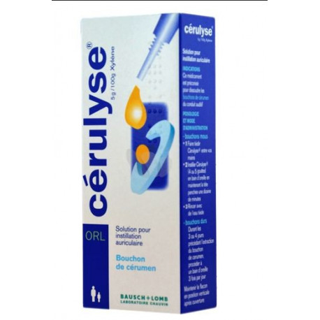 Cérulyse 5g/100g Xylène - Instillation auriculaire Bouchon Cérumen - Flacon  compte-gouttes 10ml