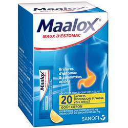 Maalox suspension buvable gout citron 20 sachets